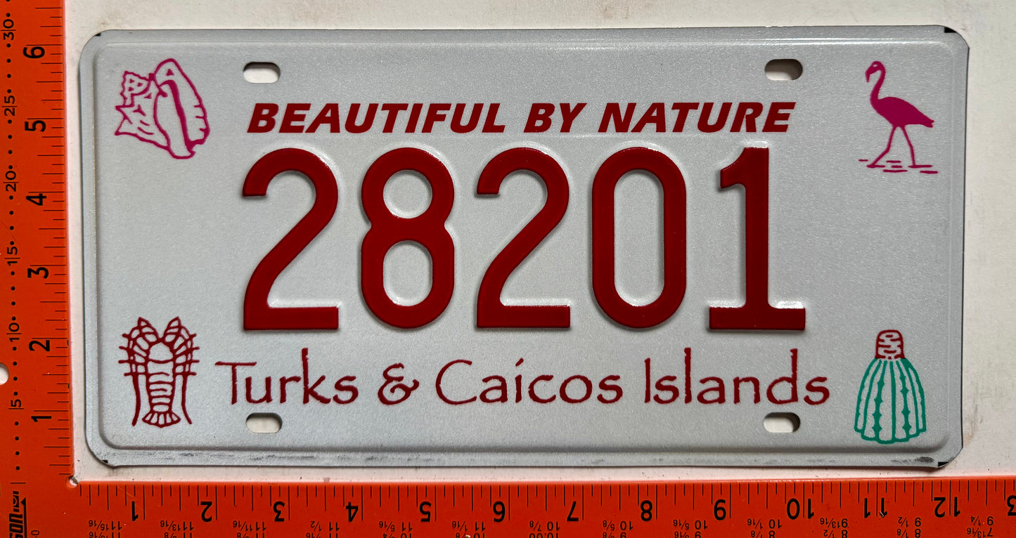 2005 base Turks & Caicos #28201 Passenger License Plate