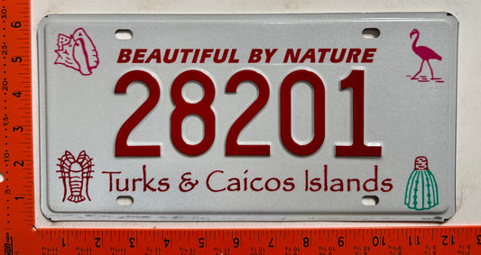 2005 base Turks & Caicos #28201 Passenger License Plate