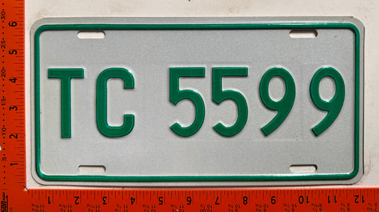 c 2001 Turks & Caicos #TC 5599 Commercial License Plate