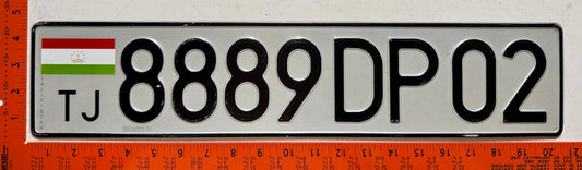 2010 series Tajikistan #8889DP02 Passenger License Plate