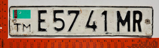 undated Turkmenistan #E5741MR Passenger License Plate
