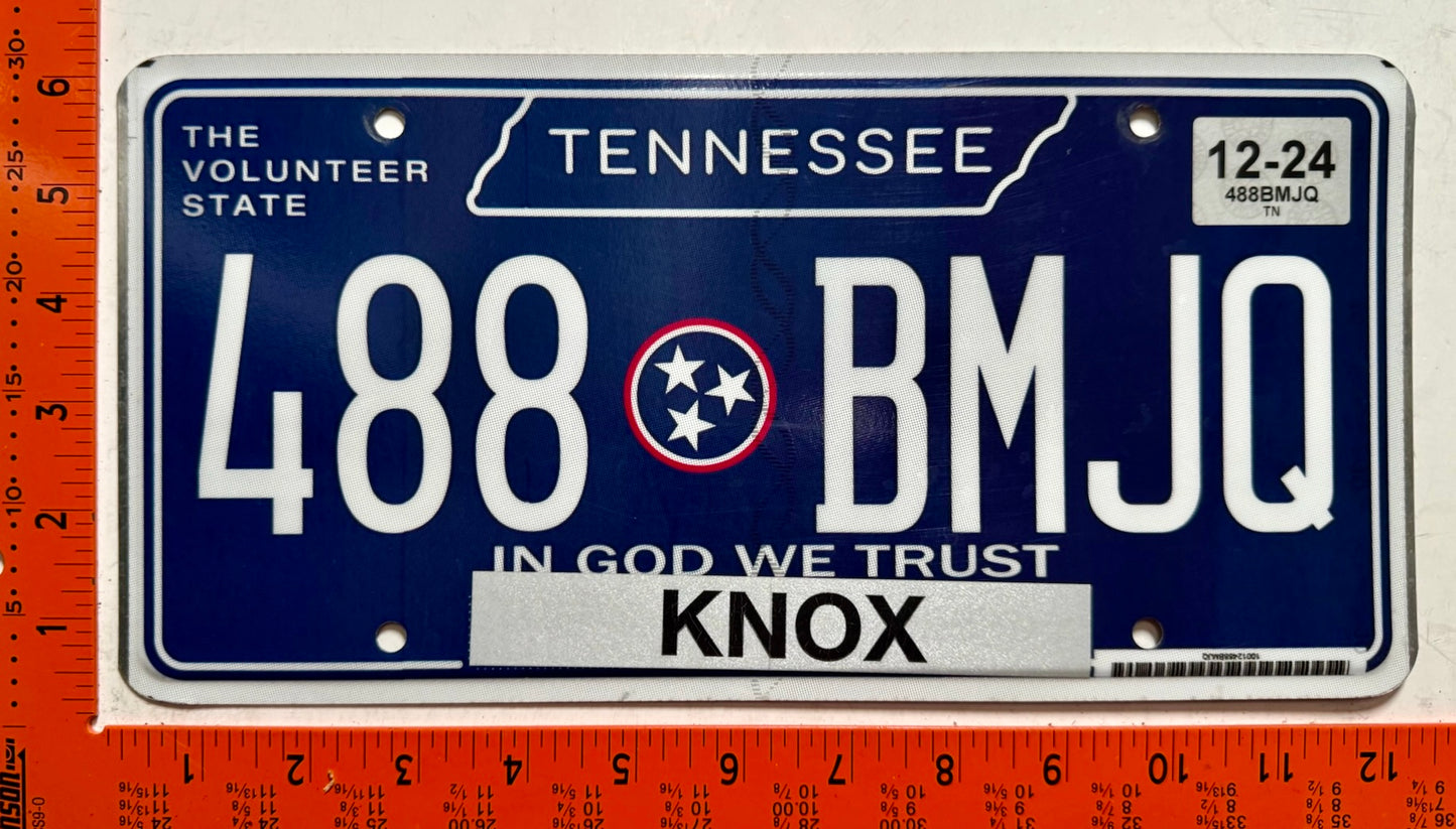 2024 Tennessee #488 BMJQ Passenger In God We Trust License Plate