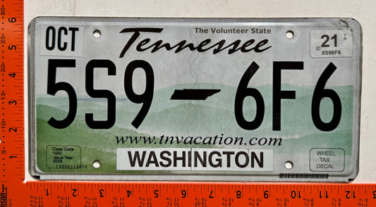 2021 Tennessee #5S9-6F6 Passenger License Plate