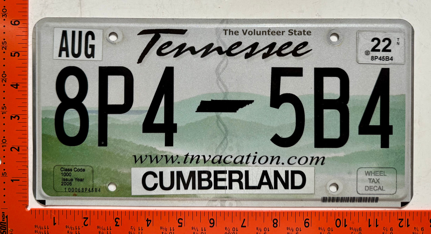 2022 Tennessee #8P4-5B4 Passenger License Plate