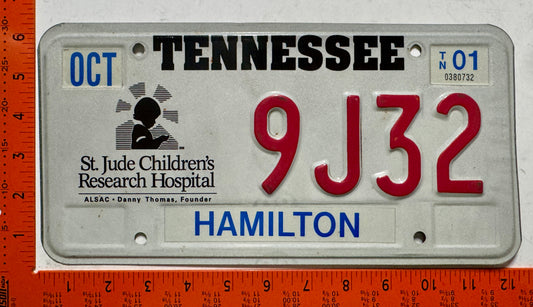 2001 Tennessee #9J32 St Jude Children's Hospital License Plate