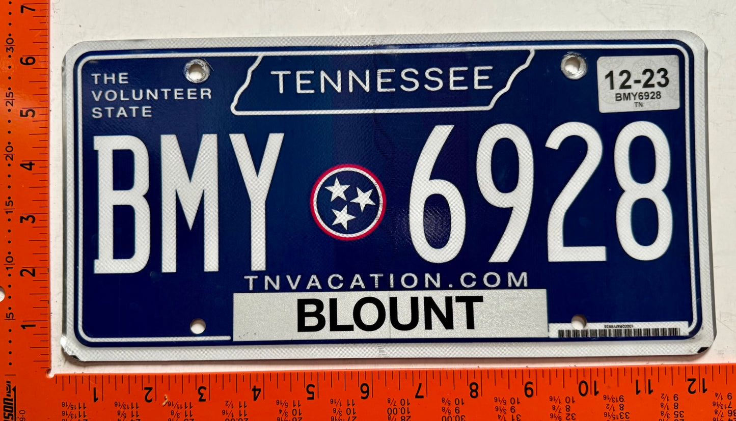 2023 Tennessee #BMY 6928 Passenger License Plate