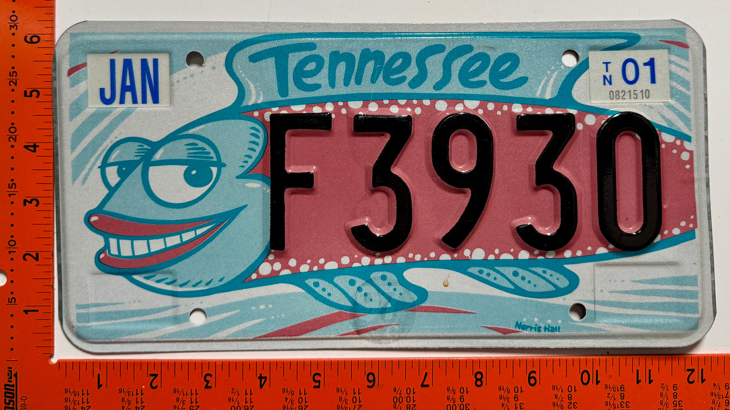 2001 Tennessee #F3930 "Silly Fish" License Plate