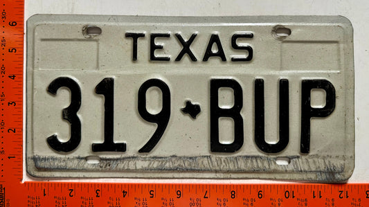 undated Texas #319*BUP Passenger License Plate (Crafter)