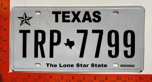 undated Texas #TRP-7799 Passenger License Plate