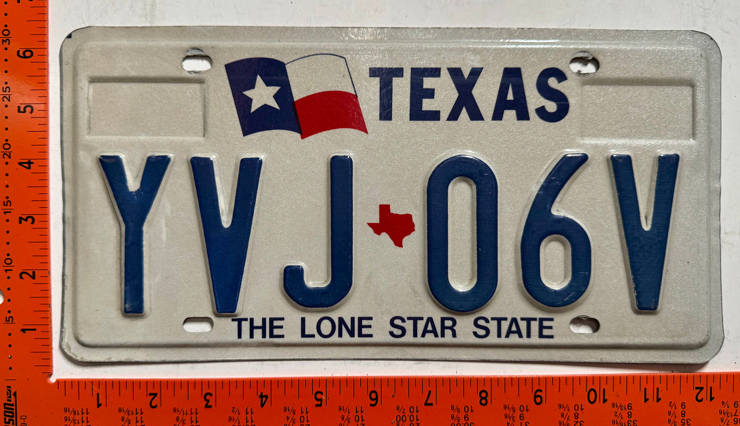 undated Texas #YVJ-06V Passenger License Plate