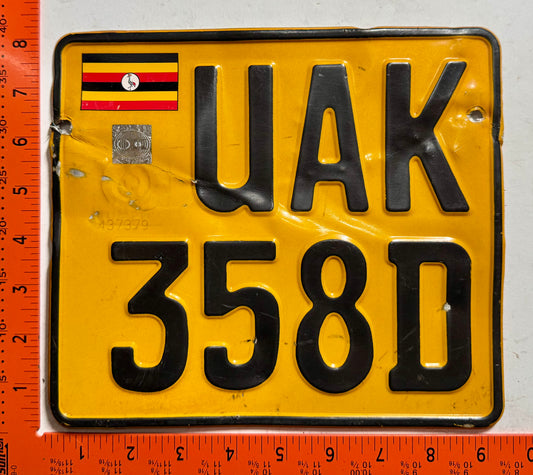 undated Uganda #UAK/358D Passenger License Plate