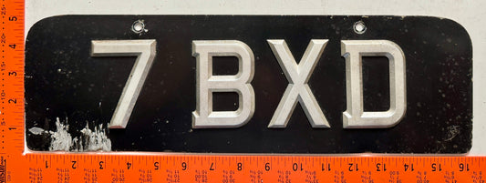 undated England #7 BXD Passenger License Plate