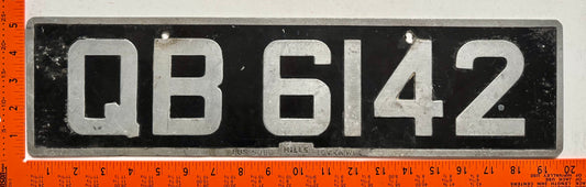 undated England #QB 6142 Import License Plate