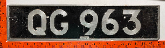 undated England #QG 963 Import License Plate