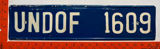 undated United Nations #UNDOF 1609 Passenger License Plate
