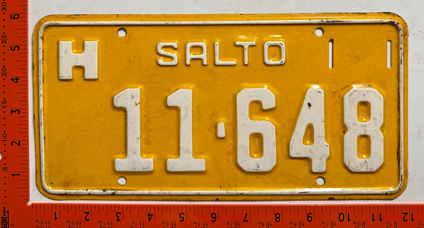 undated Uruguay #11-648 Passenger License Plate