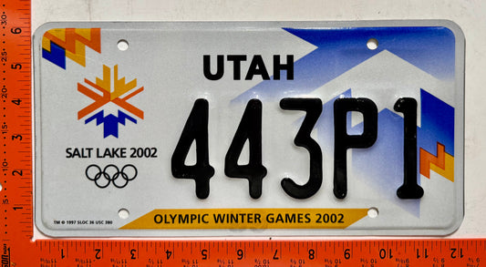 2002 Utah #443P1 Passenger Olympics License Plate