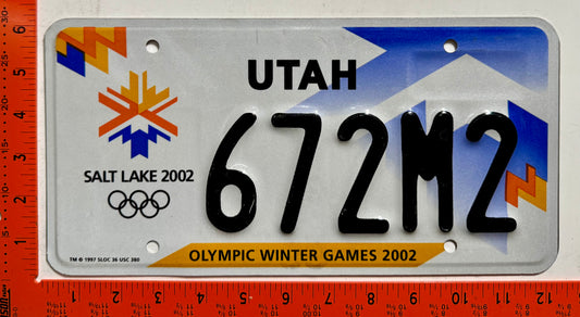 undated Utah #672M2 Passenger Olympics License Plate