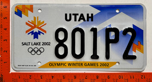 2002 Utah #801P2 Passenger Olympics License Plate