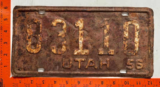 1956 Utah #83110 Passenger License Plate (Crafter)