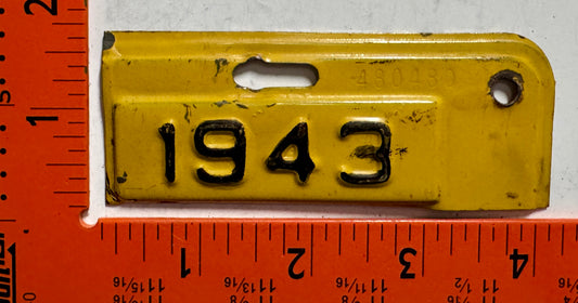 1943 Virginia #480480 Truck License Plate Date Tab