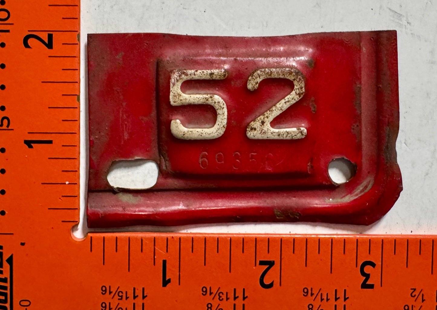 1952 Virginia #69356 Truck License Plate Date Tab
