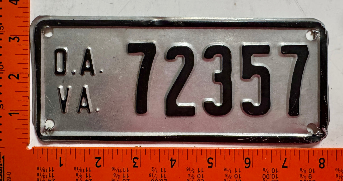 undated Virginia #72357 Billboard License Plate