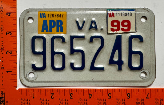 1999 Virginia #965246 Motorcycle License Plate