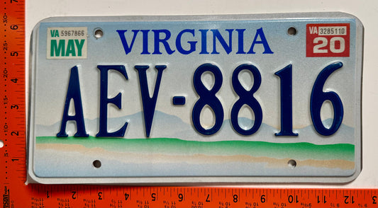 2020 Virginia #AEV-8816 Passenger Scenic License Plate