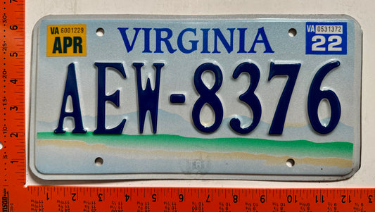2022 Virginia #AEW-8376 Passenger Scenic License Plate