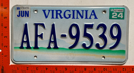 2024 Virginia #AFA-9539 Passenger Scenic License Plate