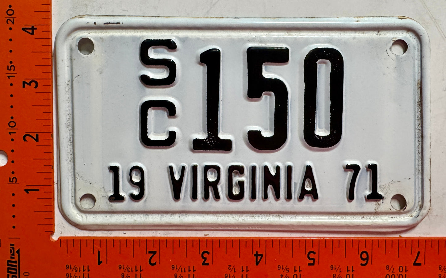 1971 Virginia #S/C 150 Motorcycle Sidecar License Plate