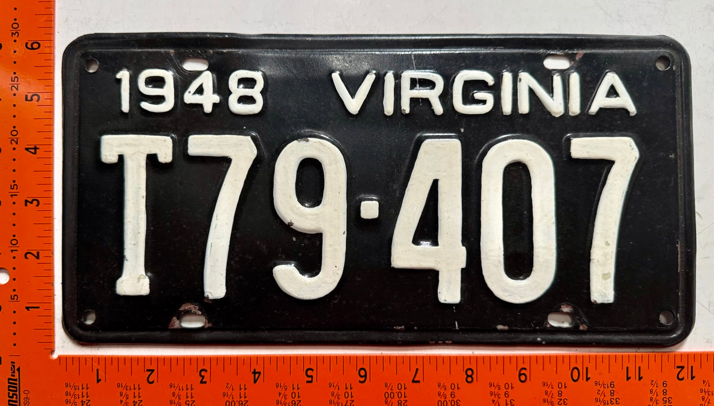 1948 Virginia #T79-407 Truck License Plate (Pair)