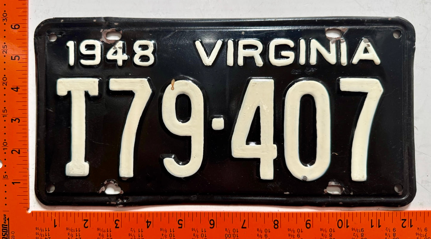 1948 Virginia #T79-407 Truck License Plate (Pair)
