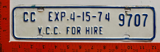 1974 Virginia #CC 9707 VCC Common Carrier License Plate