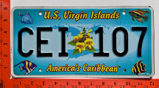 2006 base Virgin Islands #CEI 107 Passenger License Plate