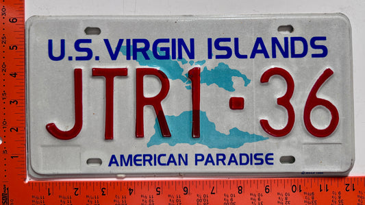 1996 base Virgin Islands #JTR1-36 Trailer License Plate