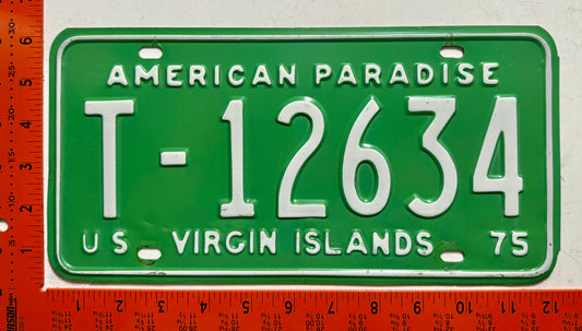 1975 Virgin Islands #T-12634 Passenger License Plate