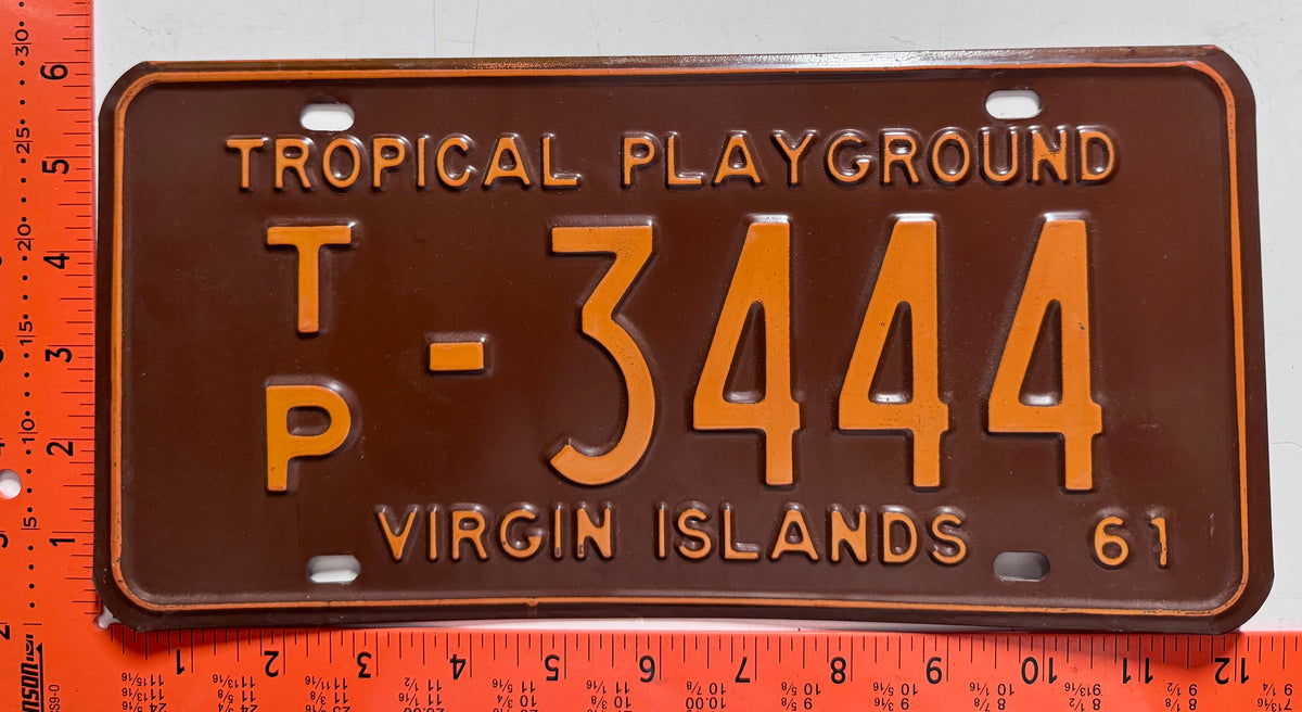 1961 Virgin Islands #T/P-3444 Truck/Taxi/Trailer License Plate