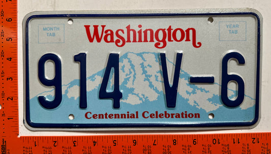 undated Washington #914 V-6 Passenger Vanity License Plate