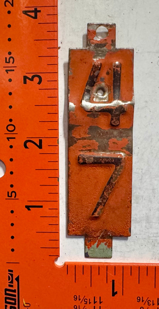 1947 Wisconsin Passenger License Plate Date Tab
