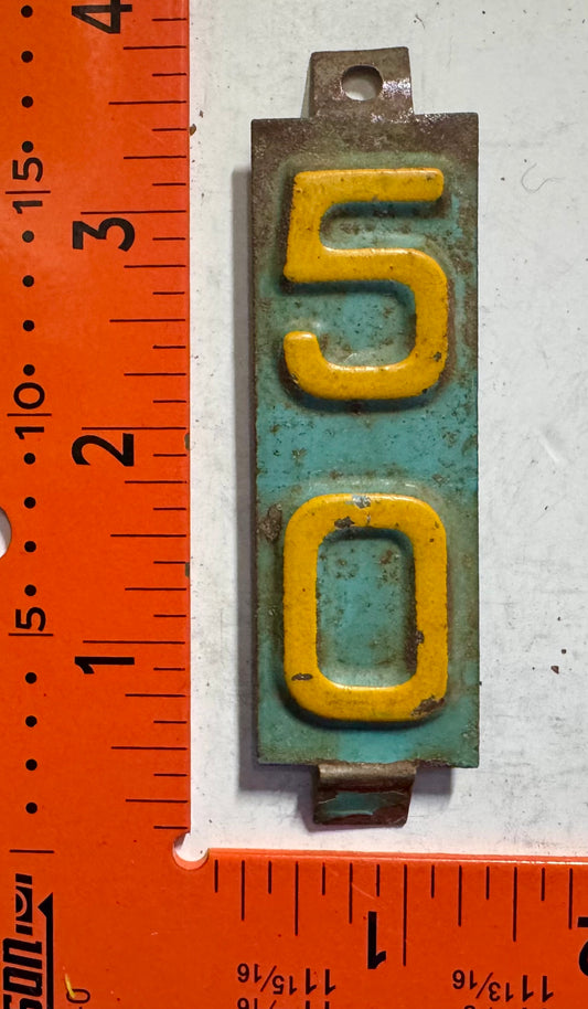 1950 Wisconsin Passenger License Plate Date Tab