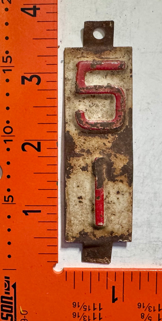 1951 Wisconsin Passenger License Plate Date Tab