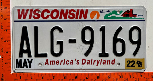 2022 Wisconsin #ALG-9169 Passenger License Plate