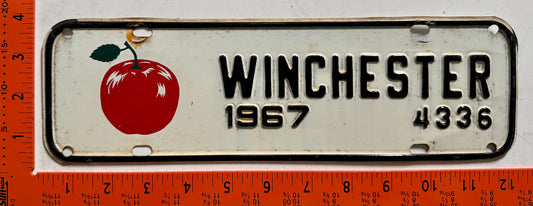 1967 Winchester, Virginia #4336 Passenger License Plate