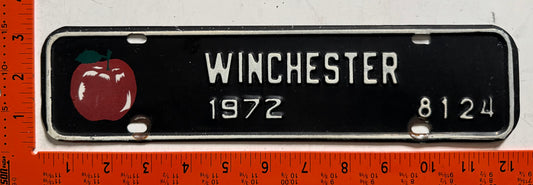 1972 Winchester, Virginia #8124 Passenger License Plate