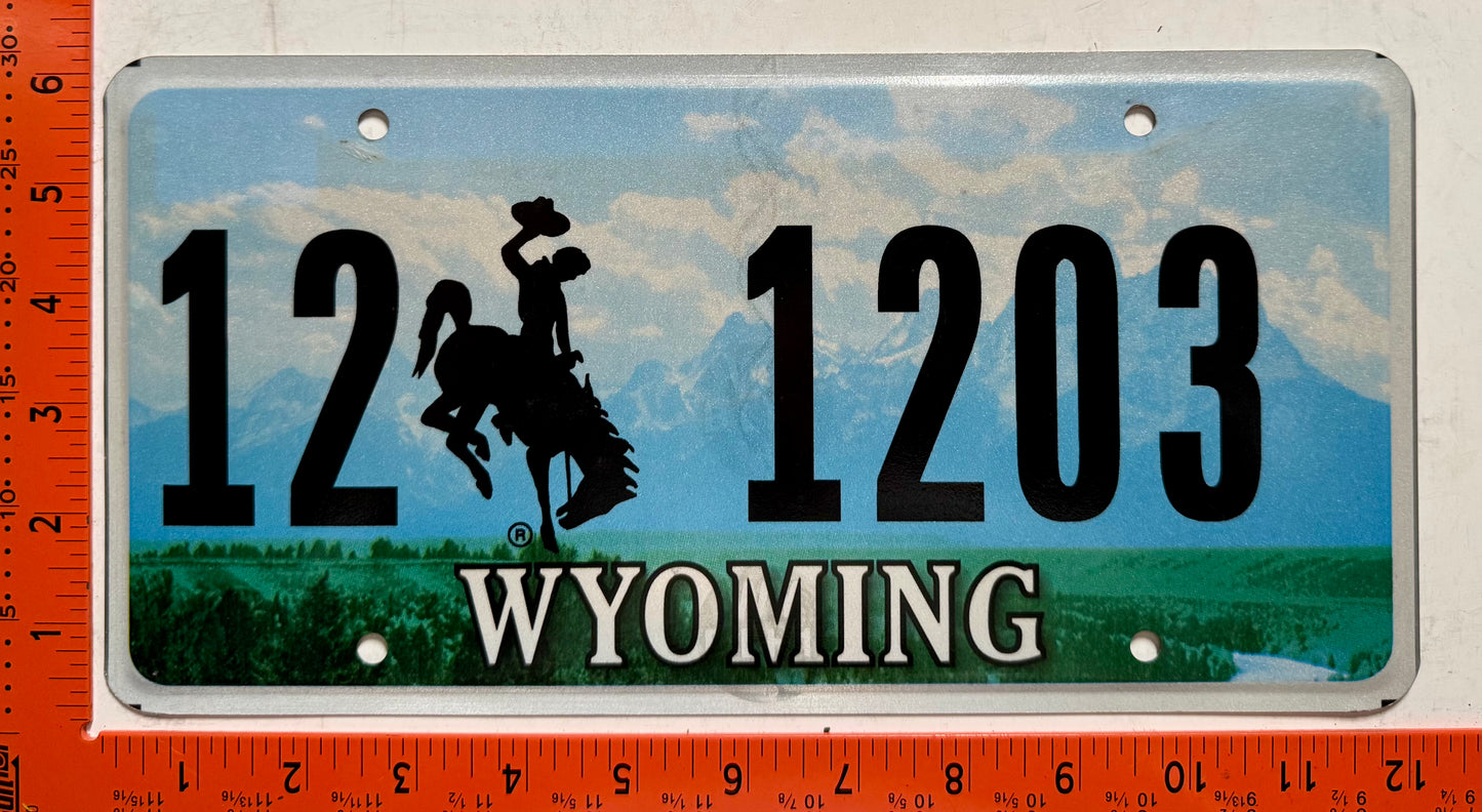 undated Wyoming #12 1203 Passenger License Plate