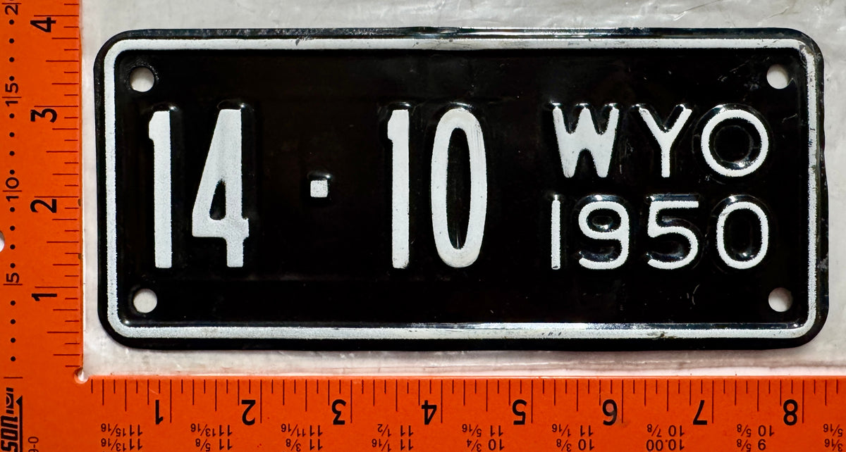 1950 Wyoming #14 - 10 Motorcycle License Plate
