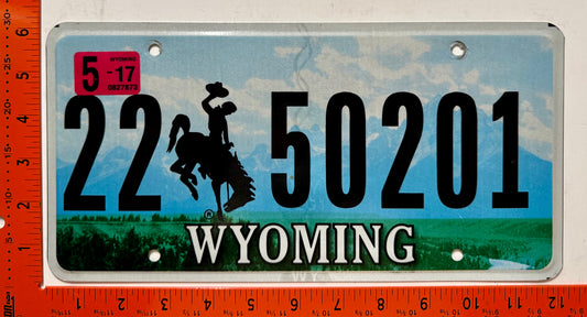 2017 Wyoming #22 50201 Passenger License Plate