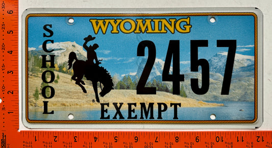 Undated Wyoming #2457 School Bus License Plate